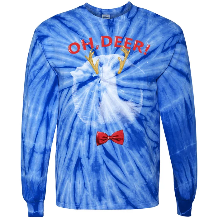 Oh Deer Guinea Pig Xmas Red Bowtie Gift Tie-Dye Long Sleeve Shirt