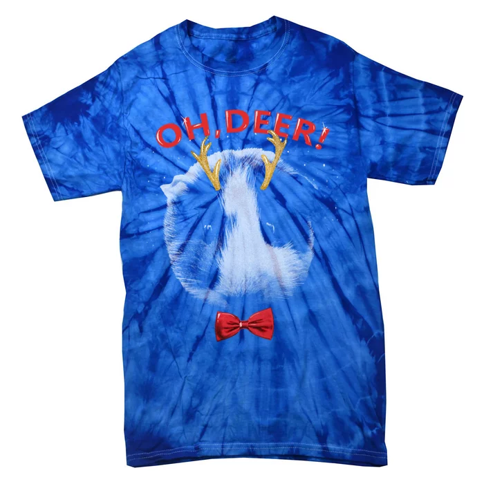 Oh Deer Guinea Pig Xmas Red Bowtie Gift Tie-Dye T-Shirt