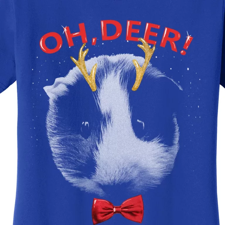 Oh Deer Guinea Pig Xmas Red Bowtie Gift Women's T-Shirt