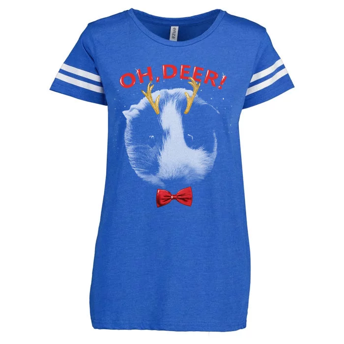 Oh Deer Guinea Pig Xmas Red Bowtie Gift Enza Ladies Jersey Football T-Shirt