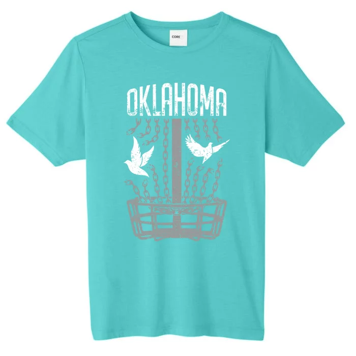 Oklahoma Disc Golf Player Breaking Chains Birdie Cute Gift ChromaSoft Performance T-Shirt