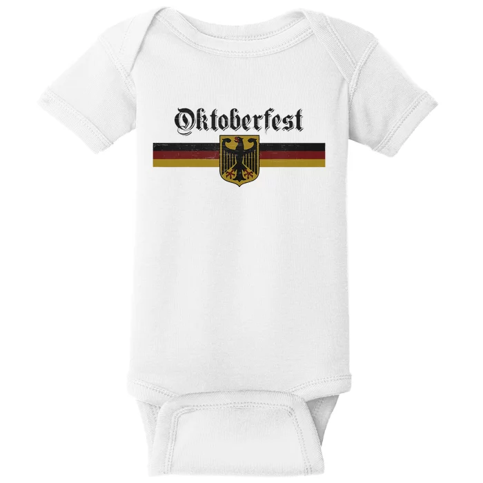 Oktoberfest Deutschland German Flag Coat Of Arm Banner Crest Baby Bodysuit