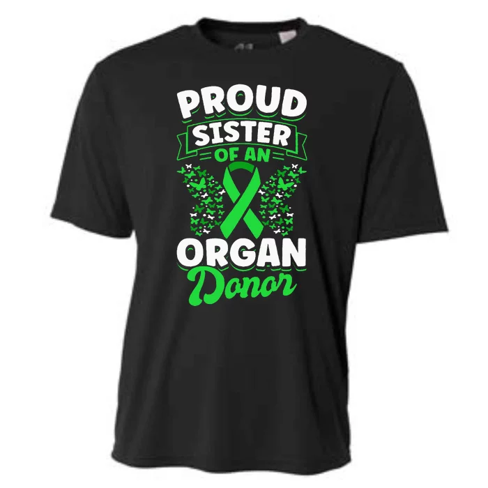 Organ Donation Green Ribbon Proud Sister Of An Organ Donor Cooling Performance Crew T-Shirt