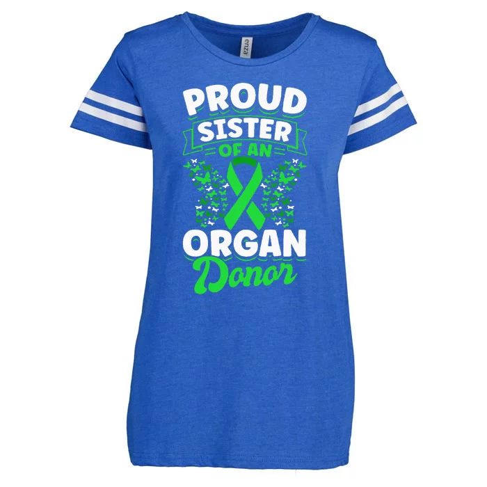 Organ Donation Green Ribbon Proud Sister Of An Organ Donor Enza Ladies Jersey Football T-Shirt