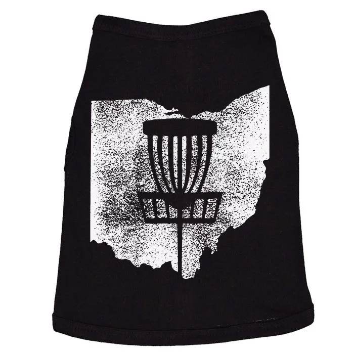 Ohio Disc Golf State With Basket Distressed Graphic Doggie Tank