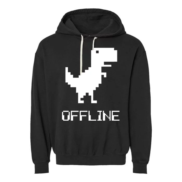 Offline Dinosaur Game Garment-Dyed Fleece Hoodie