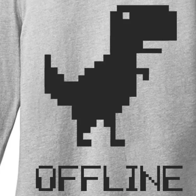 Offline Dinosaur Game Womens CVC Long Sleeve Shirt