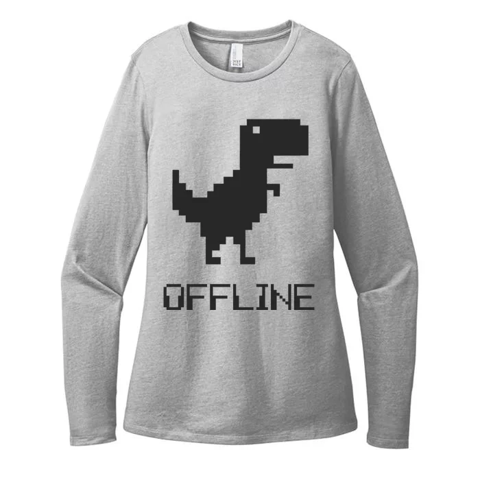 Offline Dinosaur Game Womens CVC Long Sleeve Shirt