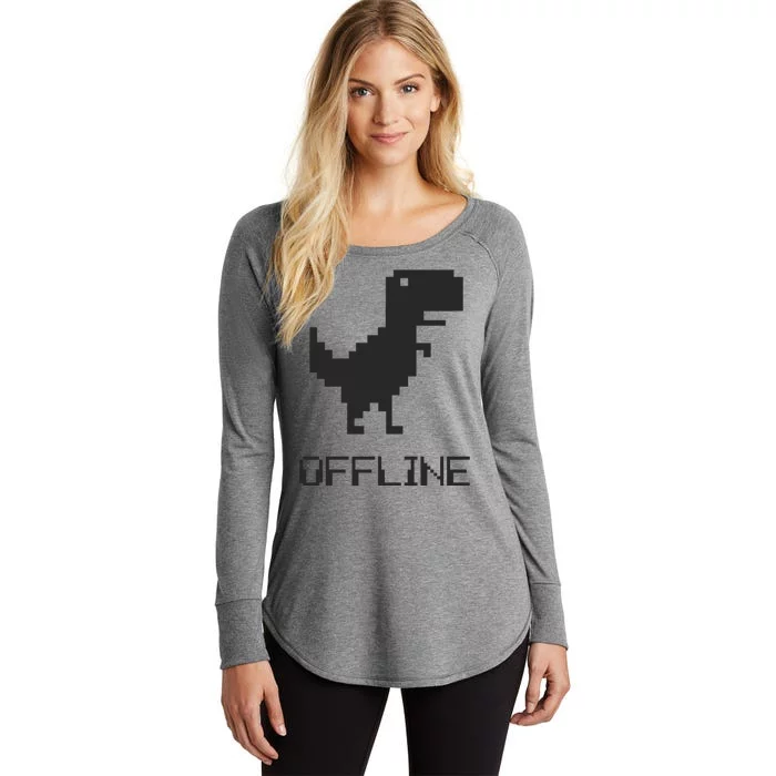 Offline Dinosaur Game Women's Perfect Tri Tunic Long Sleeve Shirt