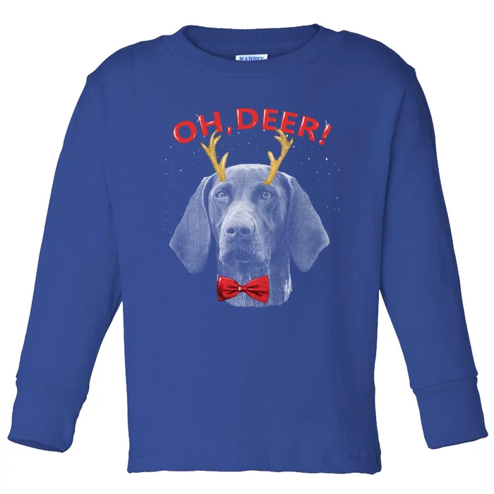 Oh Deer Ger Shorthaired Pointer Xmas Gift Toddler Long Sleeve Shirt