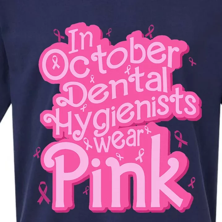 October Dental Hygienist Breast Cancer Awareness Support Sueded Cloud Jersey T-Shirt