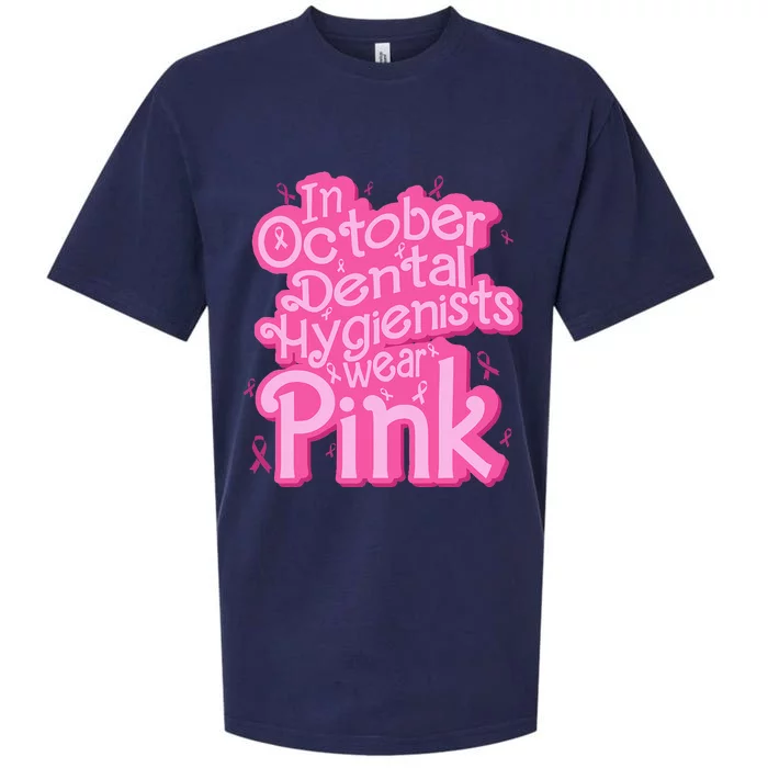 October Dental Hygienist Breast Cancer Awareness Support Sueded Cloud Jersey T-Shirt