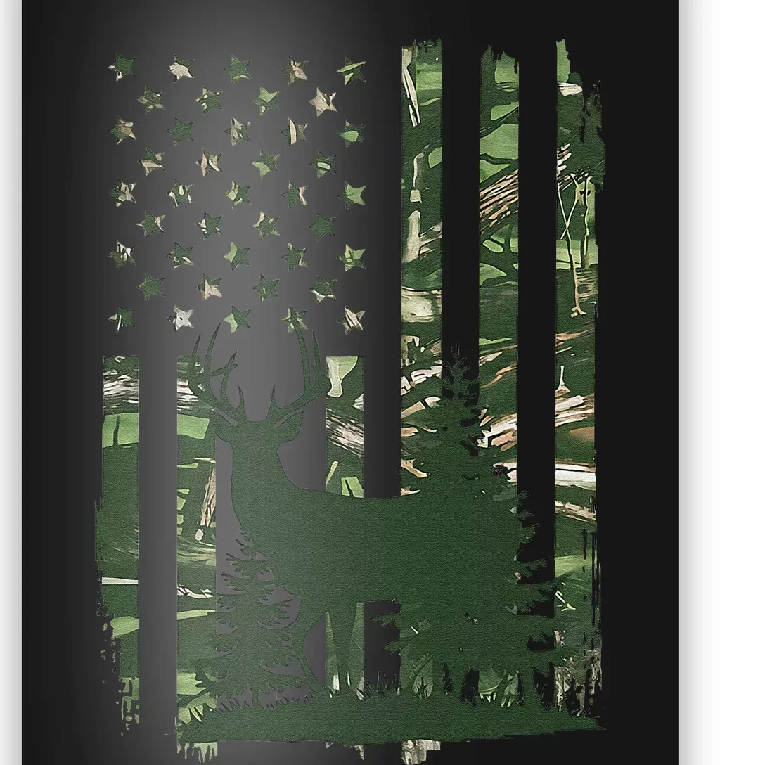 Orange Deer Hunting Gifts Hunters Camo Flag Gift Poster