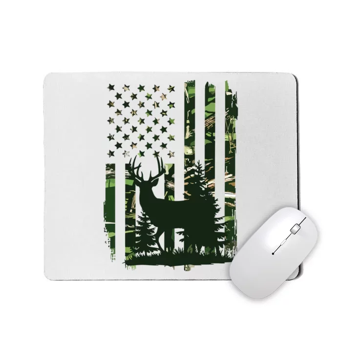 Orange Deer Hunting Hunters Camo Flag Mousepad