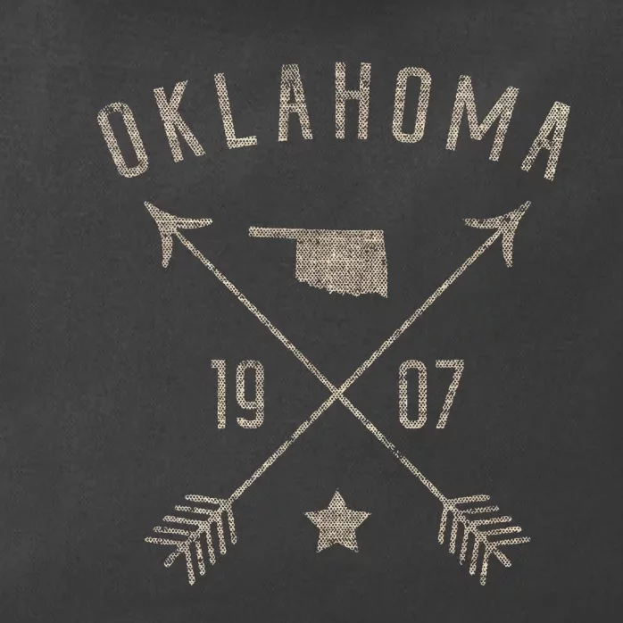 Oklahoma Distressed Home State Map Boho Arrows Zip Tote Bag