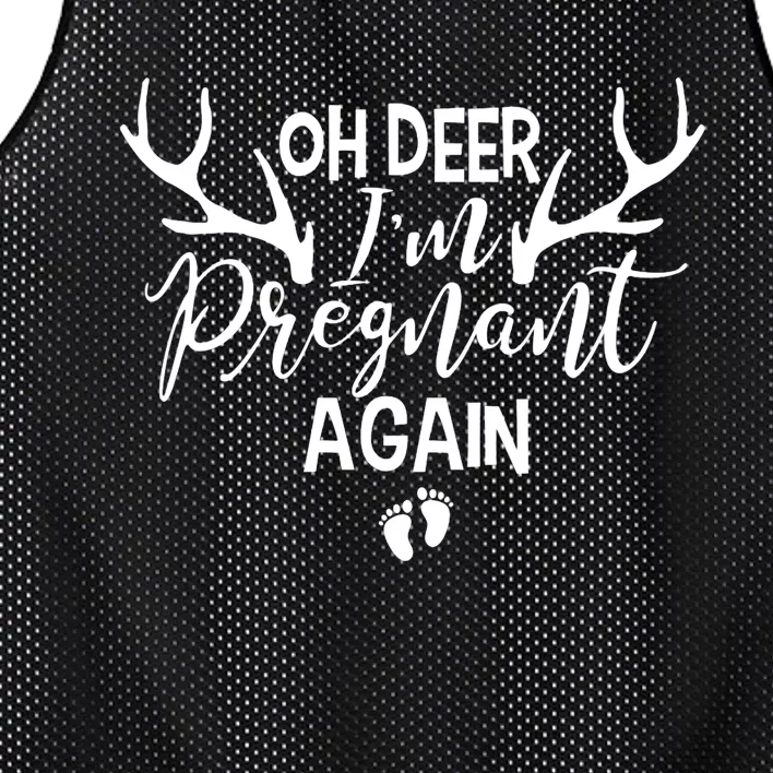 Oh Deer IM Pregnant Again Christmas Pregnancy Announcement Vneck Mesh Reversible Basketball Jersey Tank