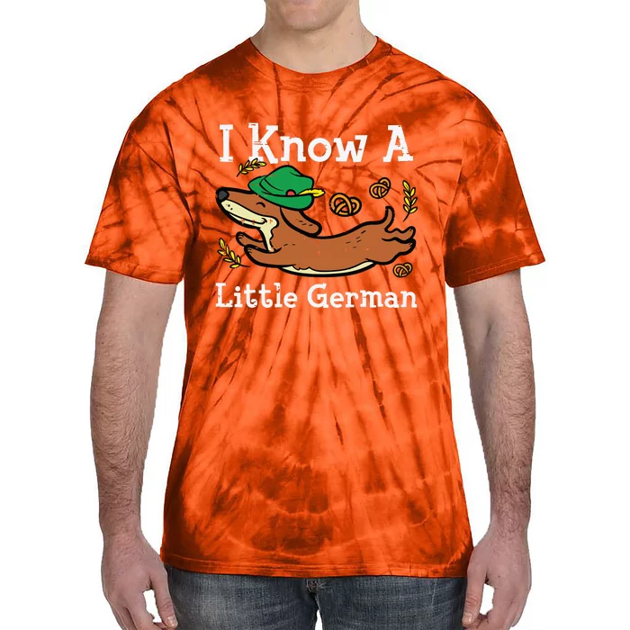 Oktoberfest Dachshund I Know Little German Dog Tie-Dye T-Shirt