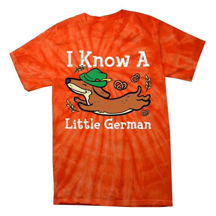 Oktoberfest Dachshund I Know Little German Dog Tie-Dye T-Shirt