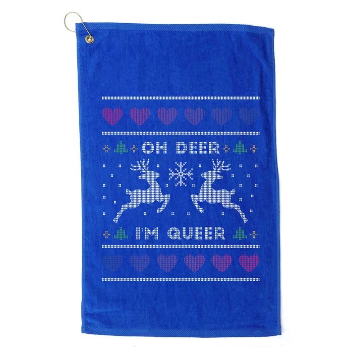 Oh Deer I'm Queer Bisexual Pride Cool Gift Platinum Collection Golf Towel