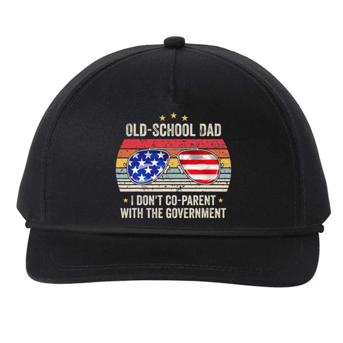 OldSchool Dad I don't coparent with the government Vintage Snapback Five-Panel Rope Hat