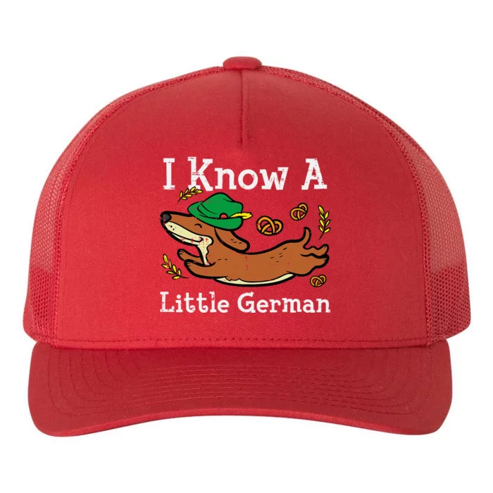 Oktoberfest Dachshund I Know Little German Dog Yupoong Adult 5-Panel Trucker Hat