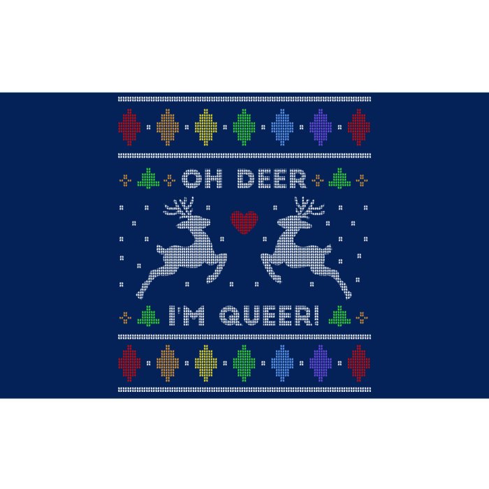 Oh Deer I'm Queer Fun Gay Lesbian Rainbow Love Ugly Christmas Bumper Sticker