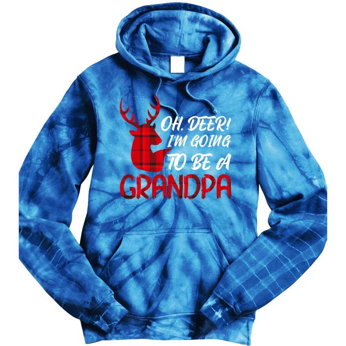 Oh Deer Im Going To Be A Grandpa Christmas Gift Tie Dye Hoodie