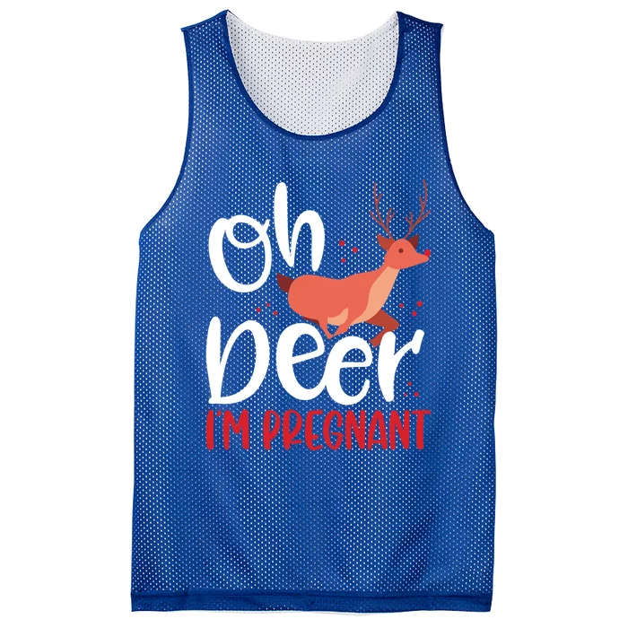 Oh Deer IM Pregnant Christmas Pregnancy Announcet Mom Gift Mesh Reversible Basketball Jersey Tank