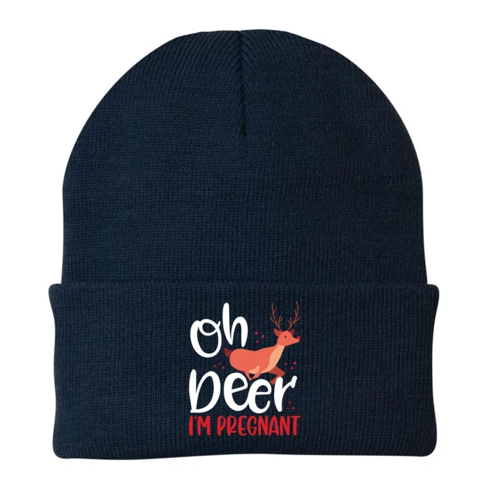 Oh Deer IM Pregnant Christmas Pregnancy Announcet Mom Gift Knit Cap Winter Beanie