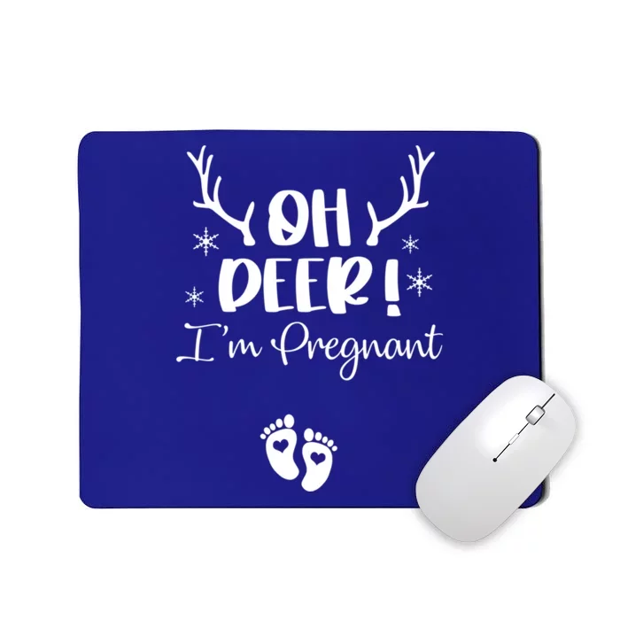 Oh Deer IM Pregnant Couple Christmas Pregnancy Announcet Gift Mousepad