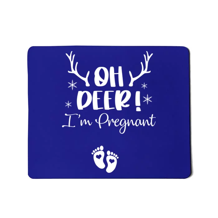 Oh Deer IM Pregnant Couple Christmas Pregnancy Announcet Gift Mousepad