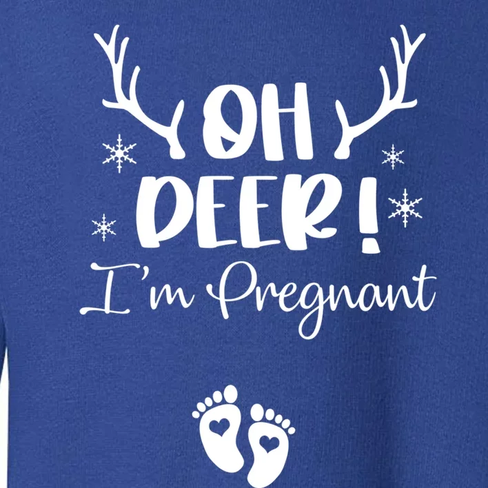 Oh Deer IM Pregnant Couple Christmas Pregnancy Announcet Gift Toddler Sweatshirt