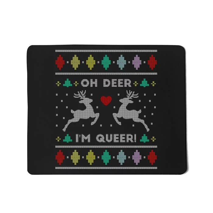 Oh Deer I Am Queer Ugly Lgbtq Pride Lesbian Gay Mousepad