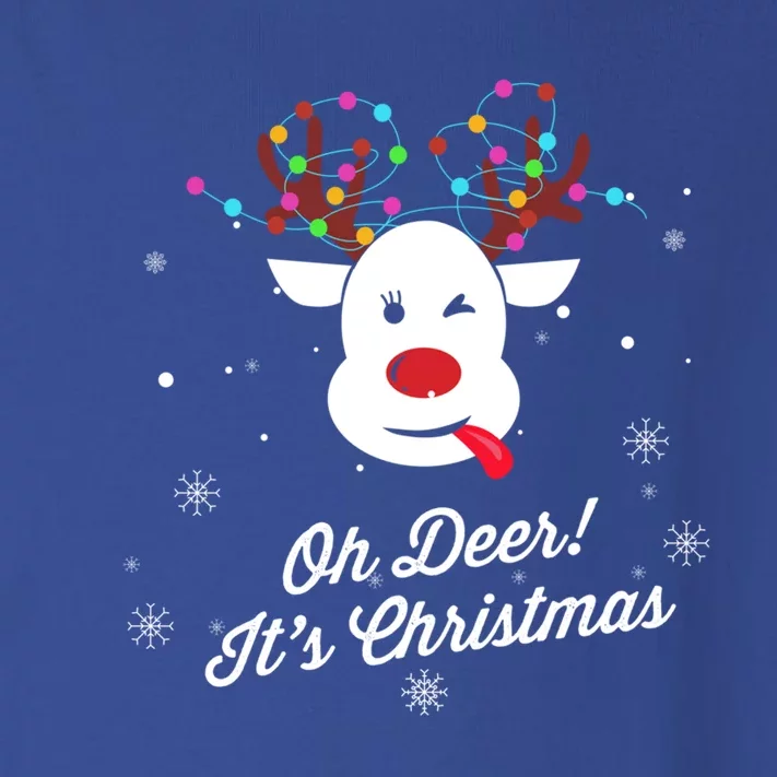 Oh Deer! ItS Christmas Cute Reindeer Couple Matching Gift Toddler Long Sleeve Shirt