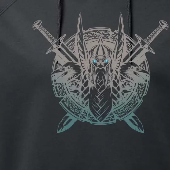 Odin Emblem Norse Mythology Valkyrie Performance Fleece Hoodie