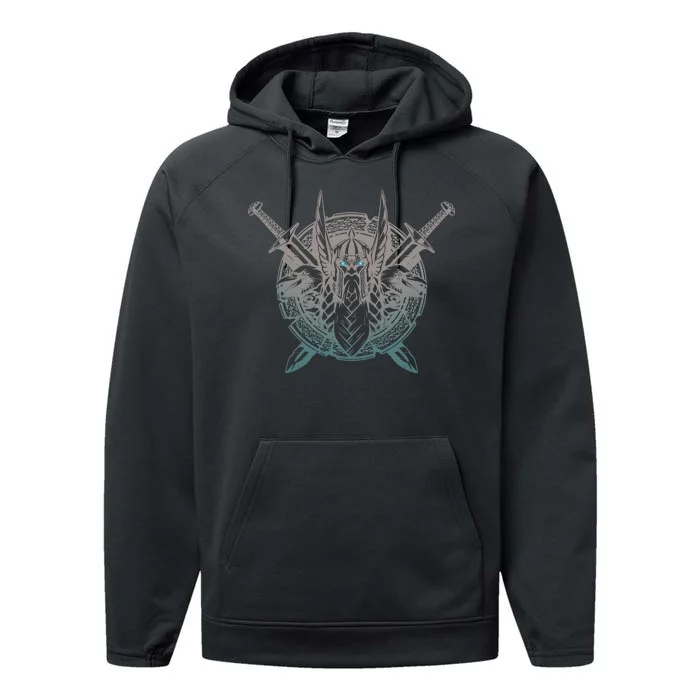 Odin Emblem Norse Mythology Valkyrie Performance Fleece Hoodie