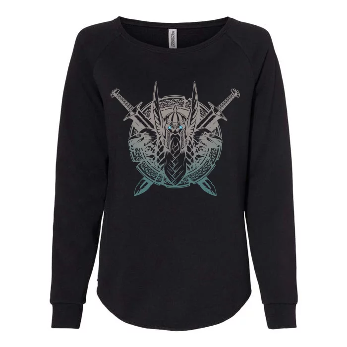 Odin Emblem Norse Mythology Valkyrie Womens California Wash Sweatshirt