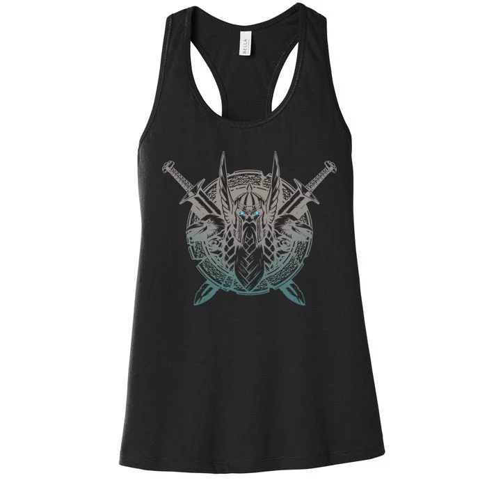 Odin Emblem Norse Mythology Valkyrie Women's Racerback Tank