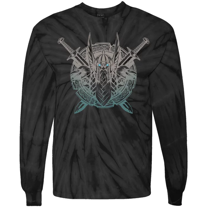 Odin Emblem Norse Mythology Valkyrie Tie-Dye Long Sleeve Shirt