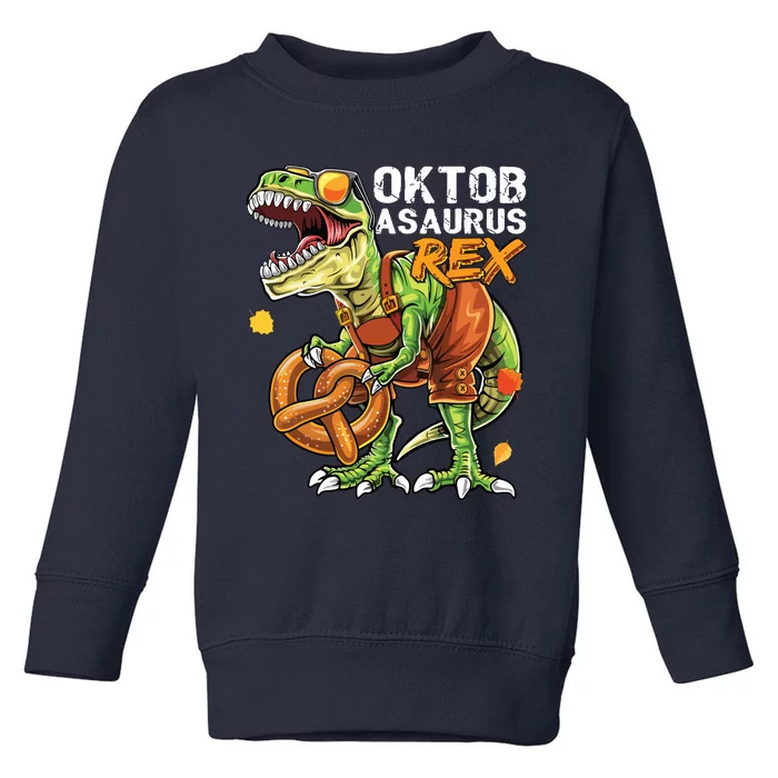 Oktoberfest Dinosaur Lederhosen Bavarian Costume Toddler Sweatshirt