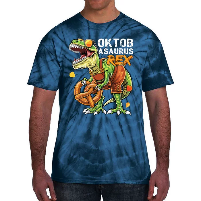 Oktoberfest Dinosaur Lederhosen Bavarian Costume Tie-Dye T-Shirt