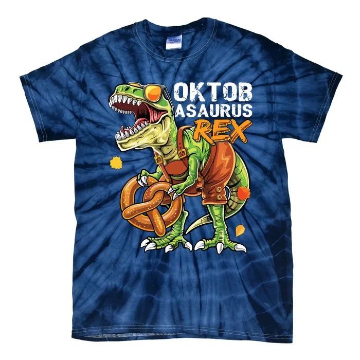 Oktoberfest Dinosaur Lederhosen Bavarian Costume Tie-Dye T-Shirt