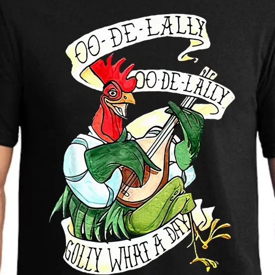 OO DE LALLY GOLLY What A Day Rooster Playing Guitar Pajama Set