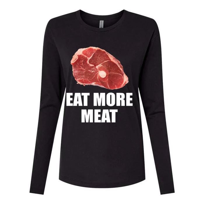 Oscar De La Hoya Wearing Eat More Meat Womens Cotton Relaxed Long Sleeve T-Shirt