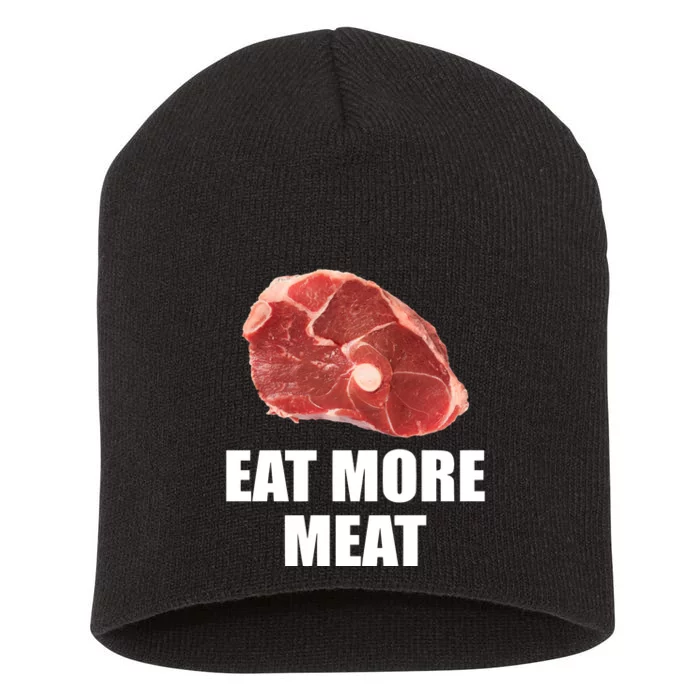 Oscar De La Hoya Wearing Eat More Meat Short Acrylic Beanie