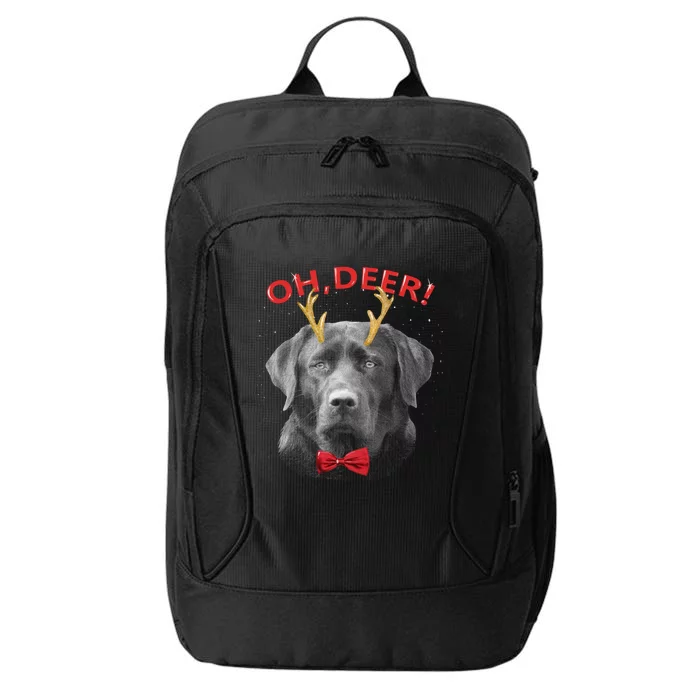 Oh Deer Labrador Xmas Red Bowtie Gift City Backpack