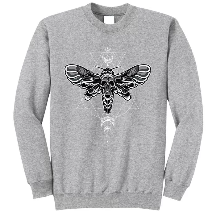 Occult Death Moth Mystic Death Moth And Sacred Geometry Tall Sweatshirt