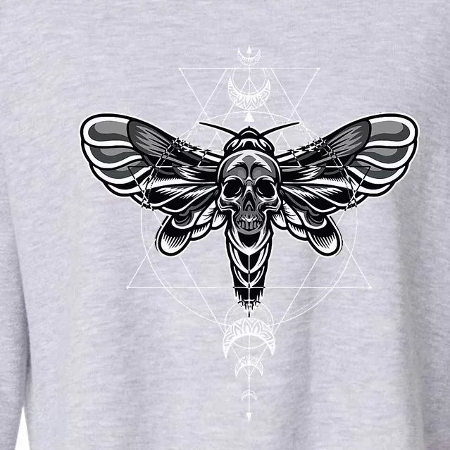 Occult Death Moth Mystic Death Moth And Sacred Geometry Cropped Pullover Crew