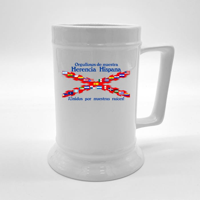 Orgullo De Nuestra Herencia Hispana Front & Back Beer Stein