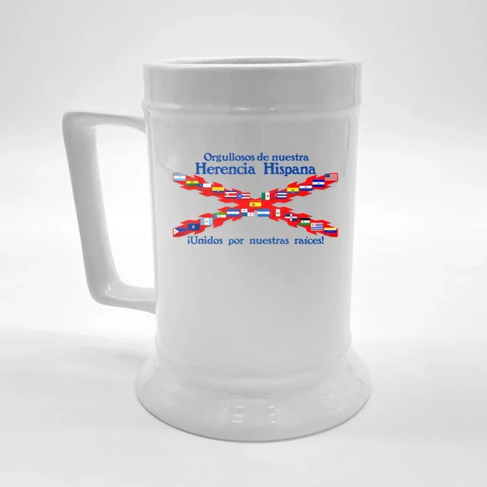 Orgullo De Nuestra Herencia Hispana Front & Back Beer Stein